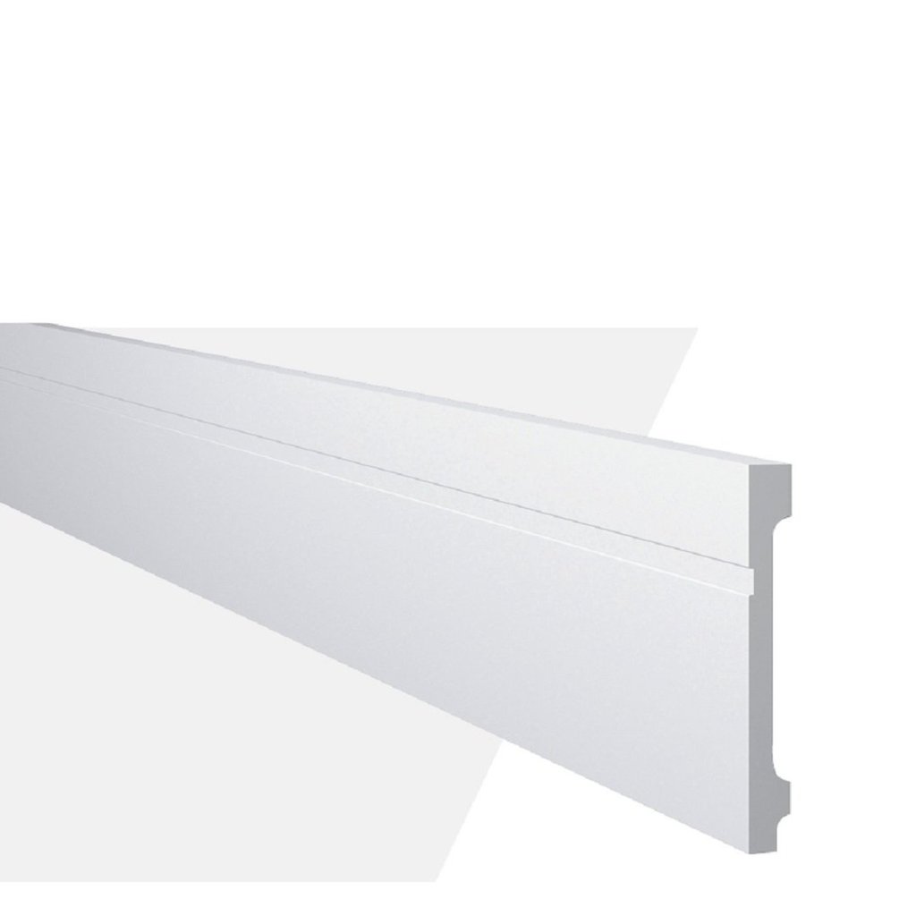 Rodapé de Poliestireno Frisado 15CMX2,44m Rende 2,44 Metros MF15 Gart Branco Frisado