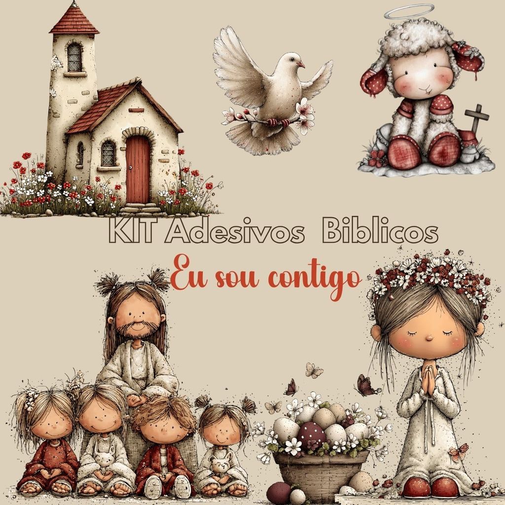Kit 2 Adesivos Scrapbook Biblia Journal A5 Eu sou Contigo  Bible Journaling