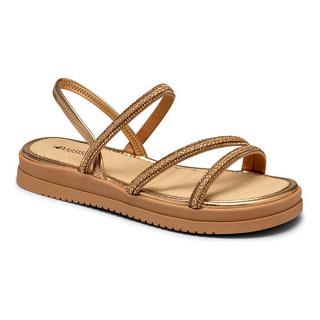 Sandália Feminina Mississipi Flatform MC373 Tiras de Strass Brilho Confortável Leve Calce Fácil Moda