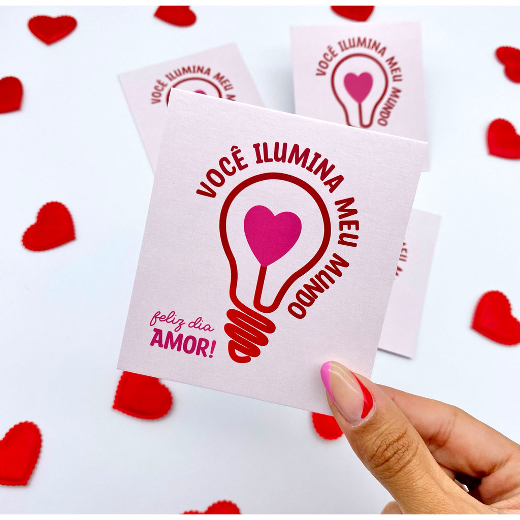 10un Postal  "Ilumina"  Branco - Coleção Dia dos Namorados