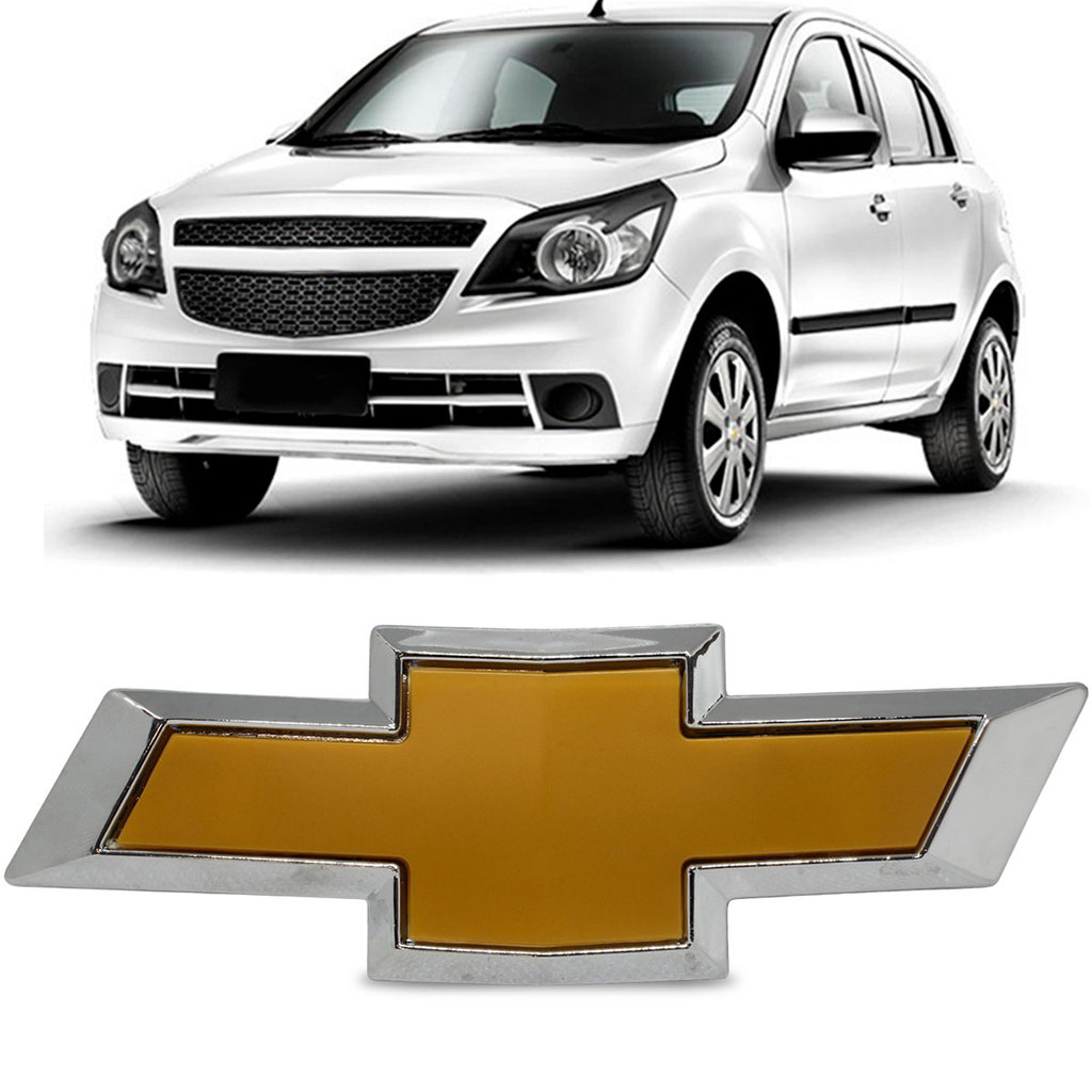 Emblema da Grade Dianteira Agile 2010 a 2014 Cobalt 2012 a 2015 Montana 2011 a 2019 Gravata Dourada