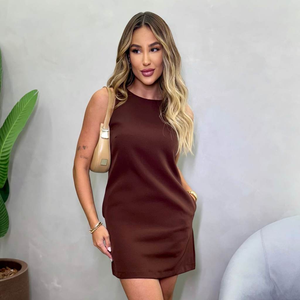 Vestido Alfaiataria Elise Feminino Curto Elegante Premium Moda Social Tendência Casual Blogueira