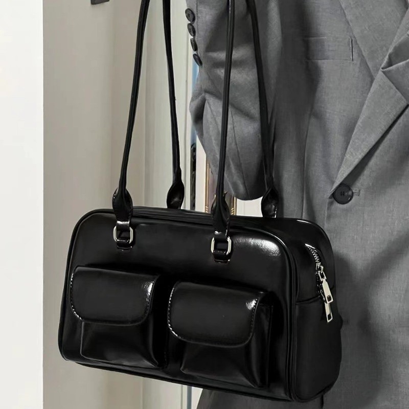 Bolsa De Ombro Retrô Feminina De Grande Capacidade Estilo Universitário Transporte De Mão