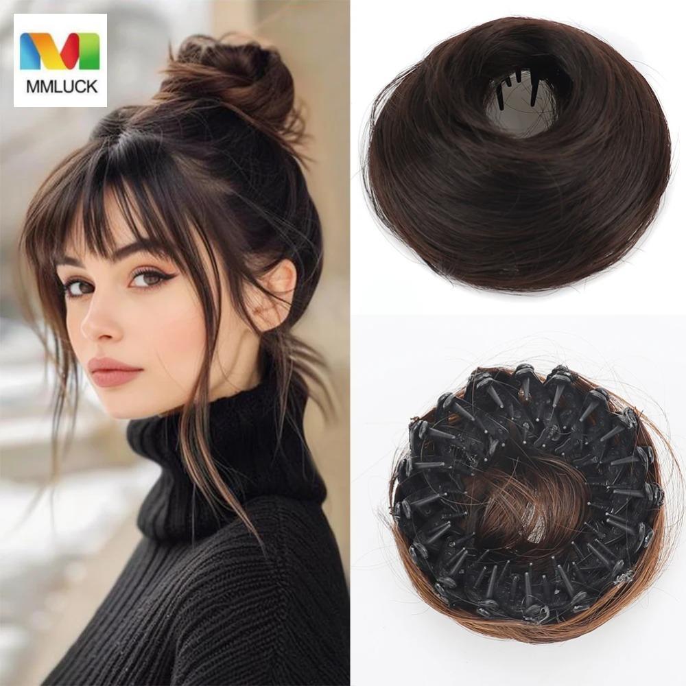 DARBY Updo Postiços , Mini Extensões De Coque De Cabelo Bagunçado Sintético , Clipe Em Chignons Retos Formato De Ninho D