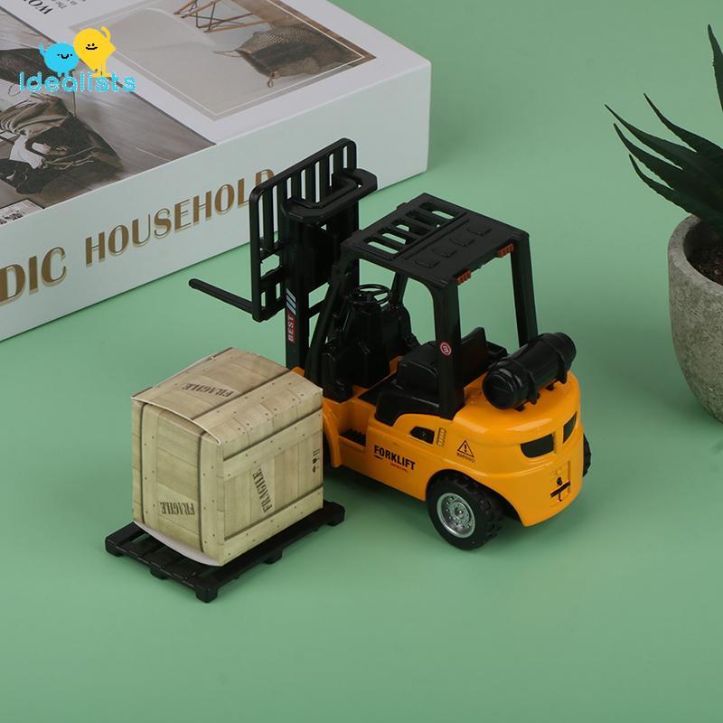 Idealistas Liga Fundida Modelo Veículo Construção Empilhadeira Brinquedo De Fricção Palete De Carga Interativo Para Meni