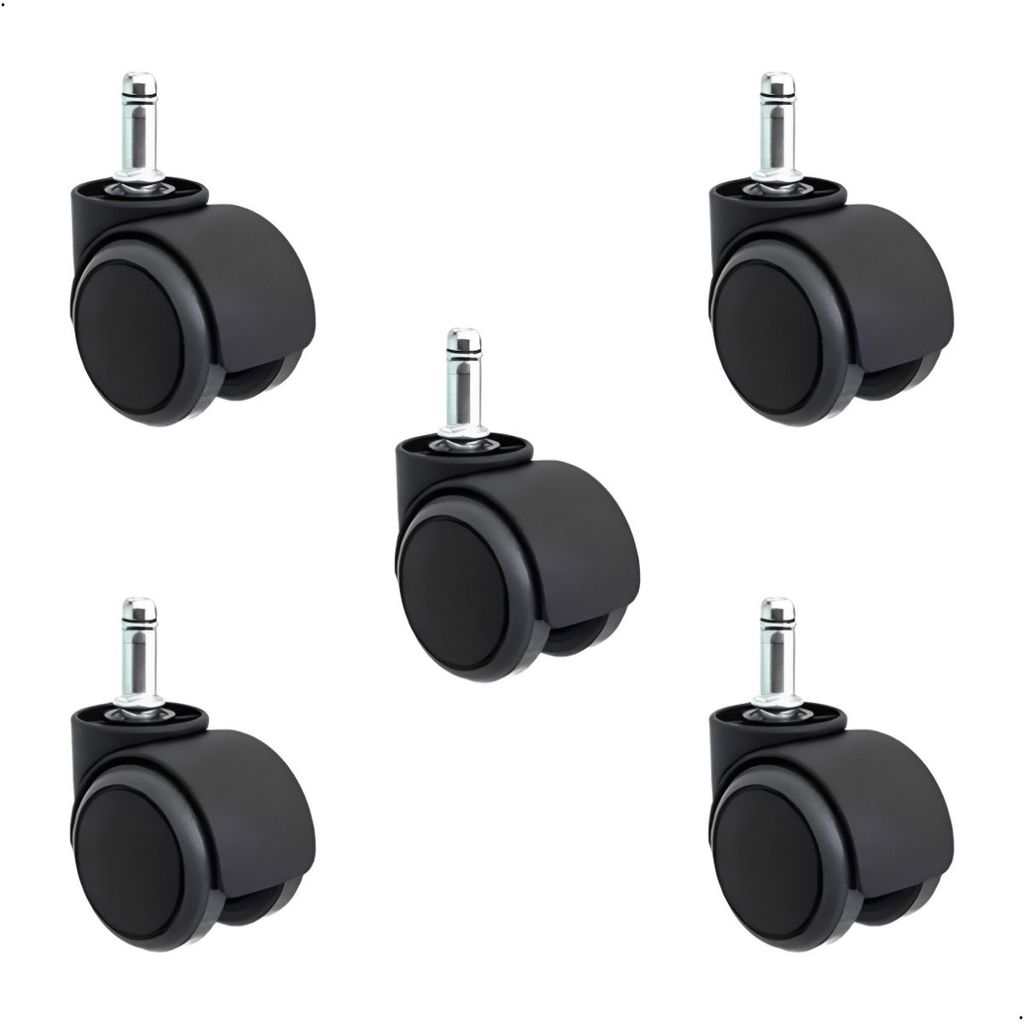 Conjunto com 5 Rodinhas Silicone Anti Riscos – Cadeiras Escritório/ Gamer