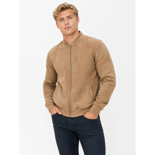 Jaqueta De Camurça Masculino Slim Inverno Frio Sem Capuz