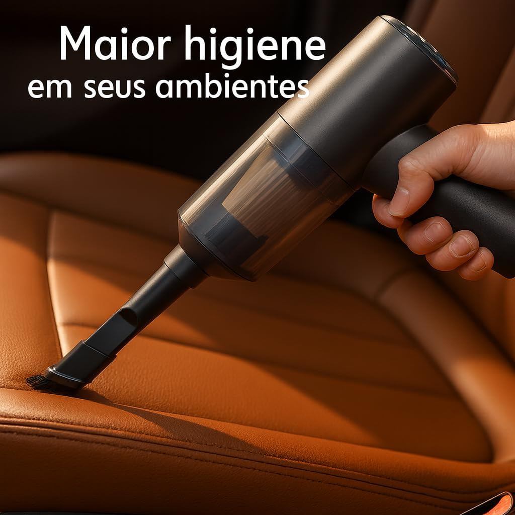Aspirador Portátil Sem Fio 3 em 1 USB – Aspirador de Pó Manual Sucção Potente com Função Soprador, Filtro Lavável, Ideal