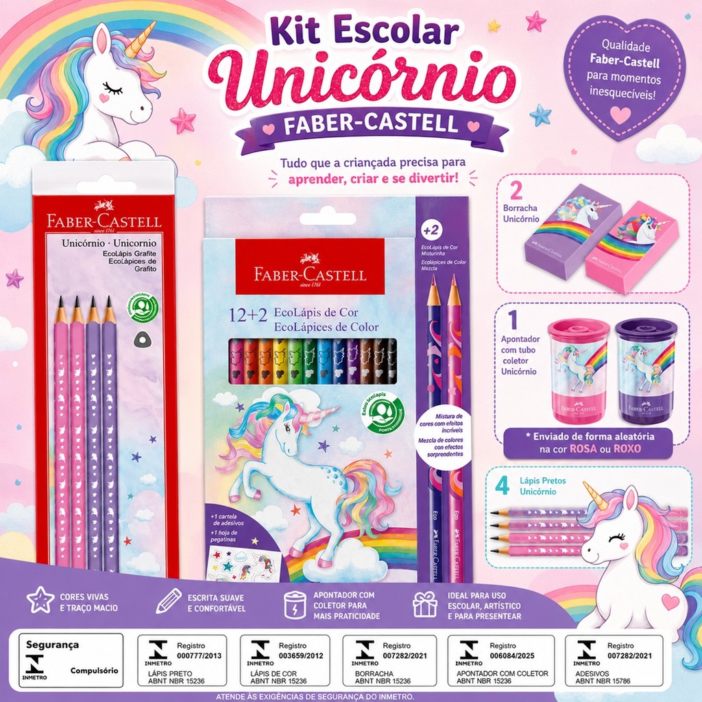 Kit Escolar Unicórnio Faber-Castell