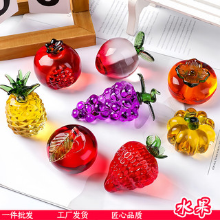 2026 novo estilo de vidro abóbora morango uva pêssego caqui ornamentos simulação frutas presentes decoração para casa ci