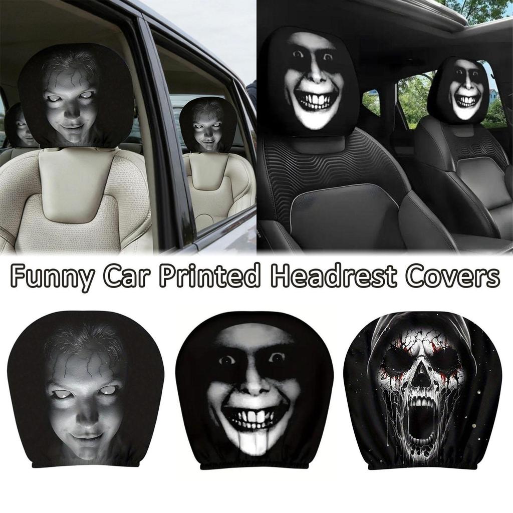 Carro Impresso Capa De Encosto De Cabeça Engraçado Capas Do Assento Dianteiro Acessórios Interiores Automóveis Para Seda