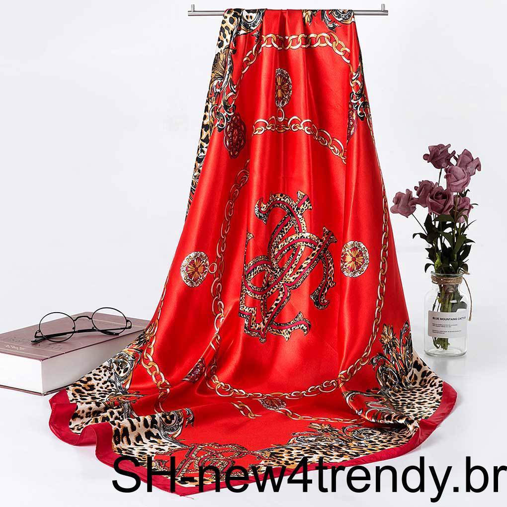 Senhora Moda Lenço De Cetim Portátil Xale Aniversário Luxo Ornamento Vestir Acessório Para Festa Casual Trabalho Diário