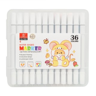 Kit 36 Marcadores Dupla Ponta Kapbom – Cores Vibrantes à Base de Água com Estojo Portátil em Oferta na Shopee