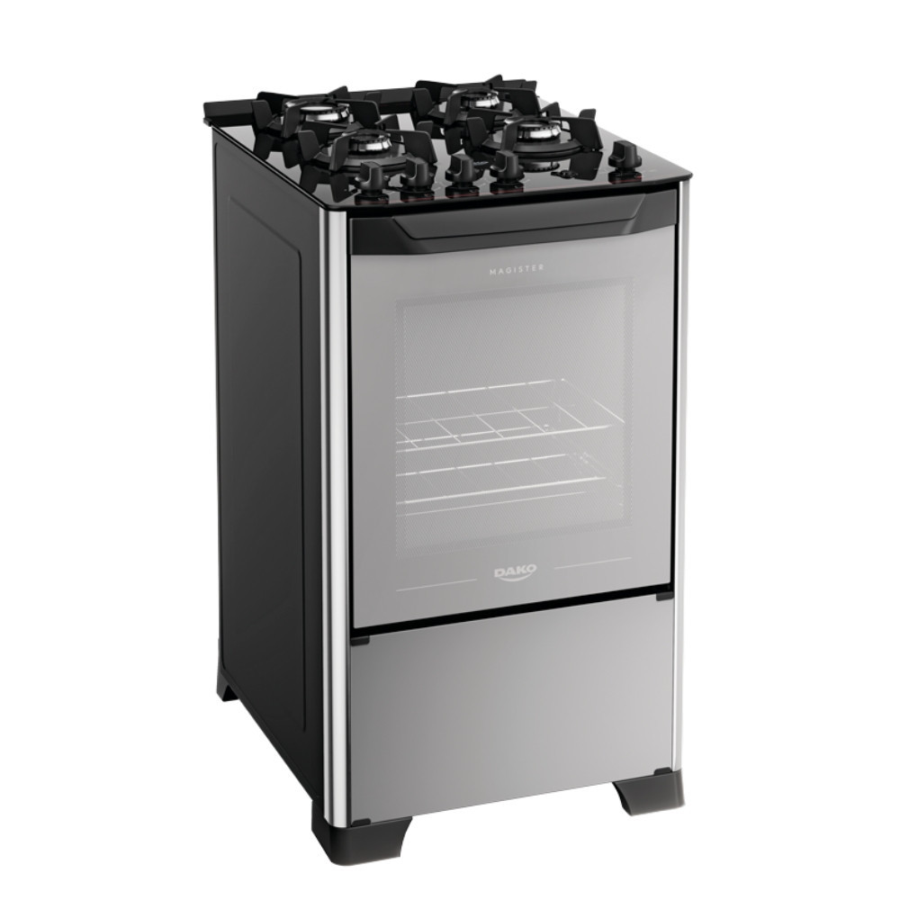 Fogão 4 Bocas Dako Magister Style com Frente de Vidro Espelhado em Oferta na Shopee
