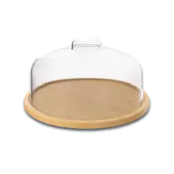Boleira Prato em Bambu com Cúpula Coza Brisa Ø26,5 cm Brinox - 40652/3009