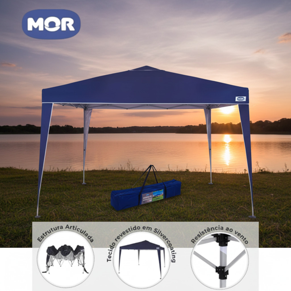 Tenda Gazebo Dobrável Articular 3x3 Reforçado Para Praia Camping Jardim Lazer Eventos