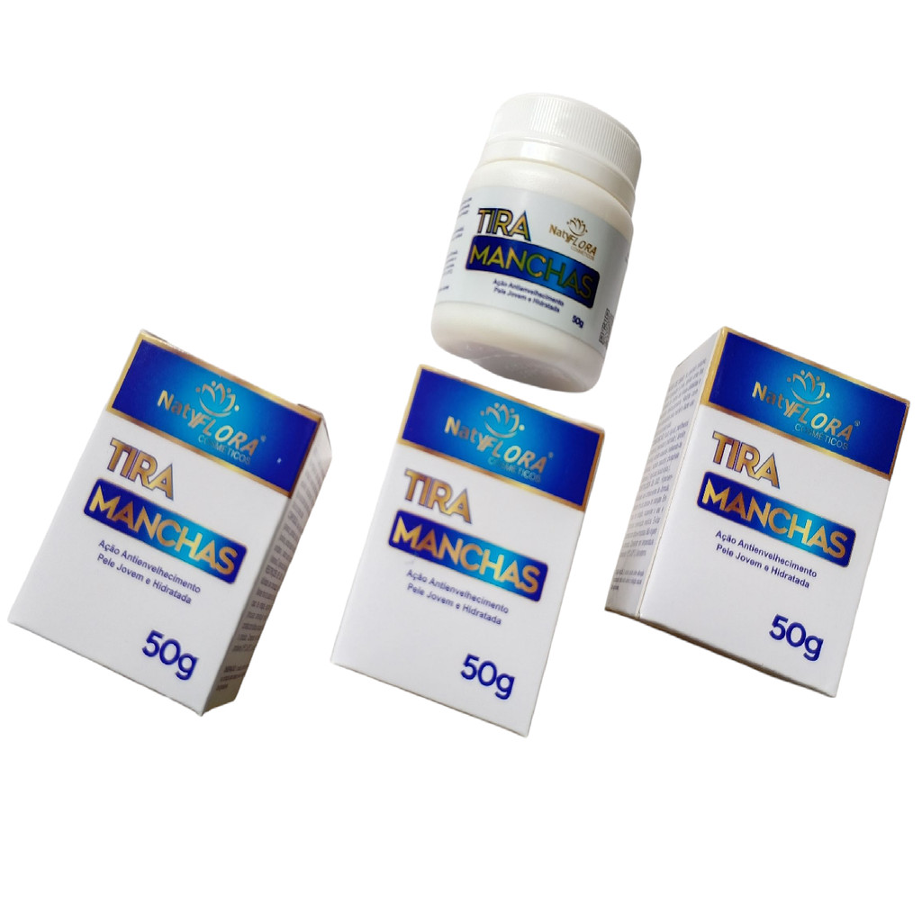 Pomada Tira Manchas NatyFlora 50g – Kit 3 Unidades Clareamento da Pele em Oferta na Shopee