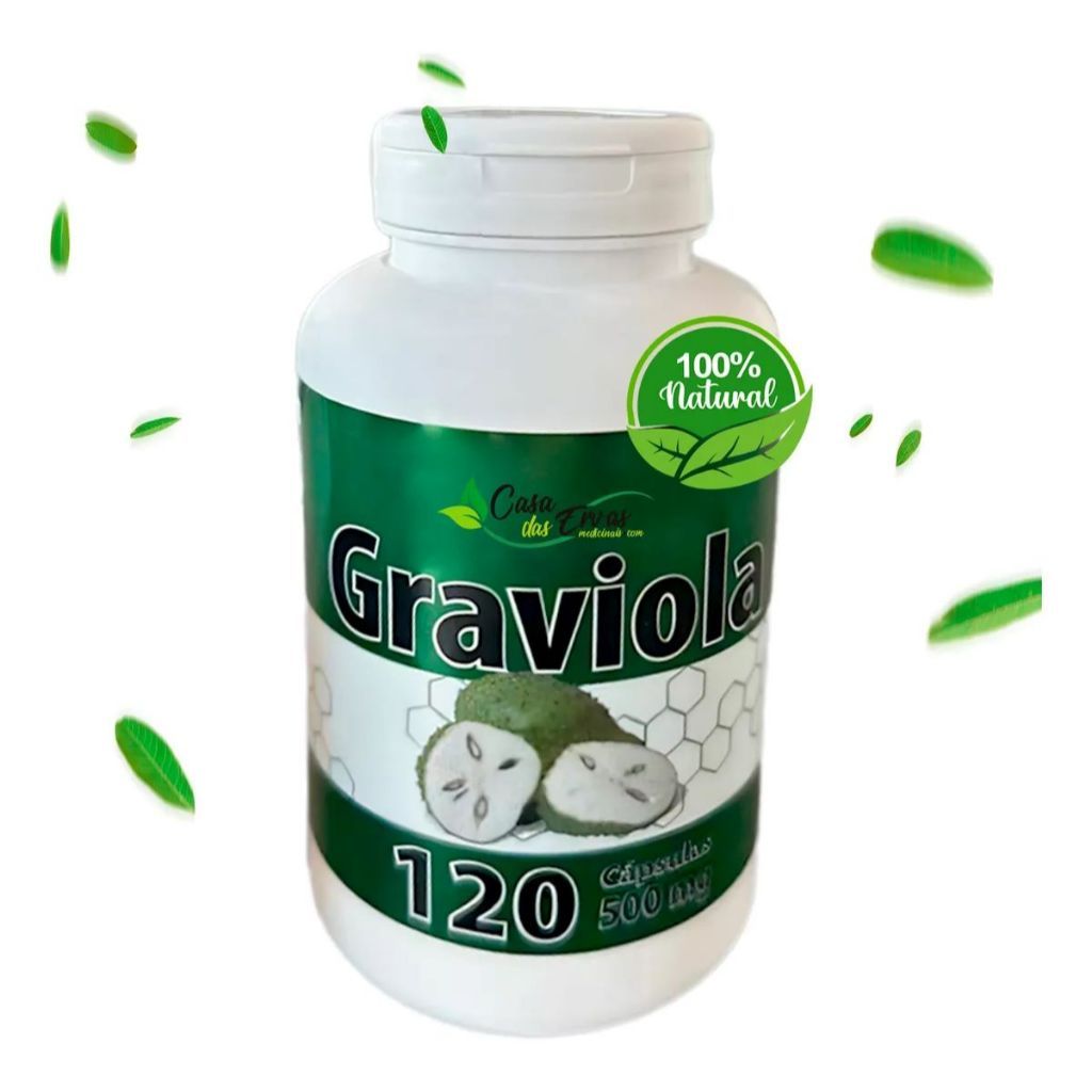 Graviola 500 mg - 120 Cápsulas - Suplemento Natural - Kit Com 1,2, e 3 Unidades Natuervas em Oferta na Shopee