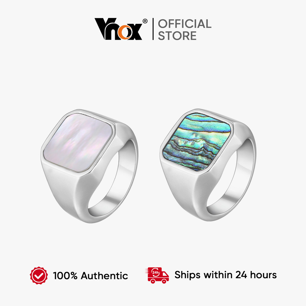 Vnox Sólido 925 Prata Esterlina Almofada Forma Pedra Preciosa Anel De Sinete Masculino , Lindo Presente De Natal Artesan