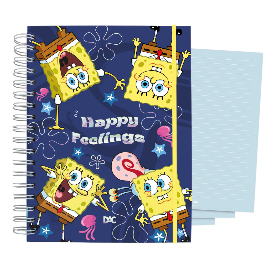 Caderno Smart Colegial Bob Esponja Azul 80 fls - DAC