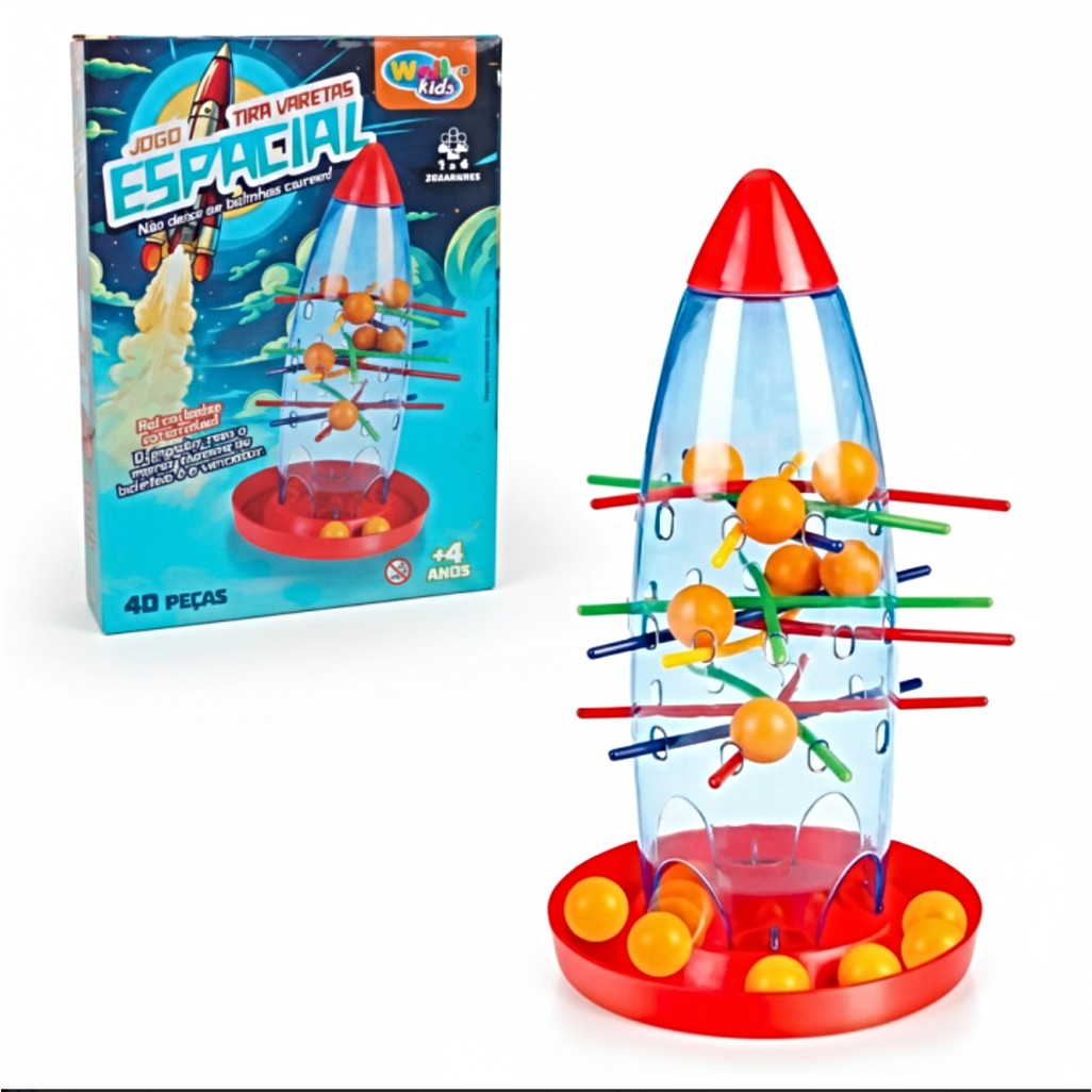 Jogo Tira Vareta com Bolinhas Espacial com 40 Peças