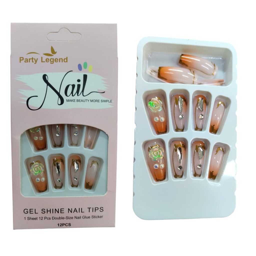 Unhas POSTIÇA Sabrina Sato Decoradas Desenhadas e com Pedrarias – 12  unhas postiças bailarina variedades