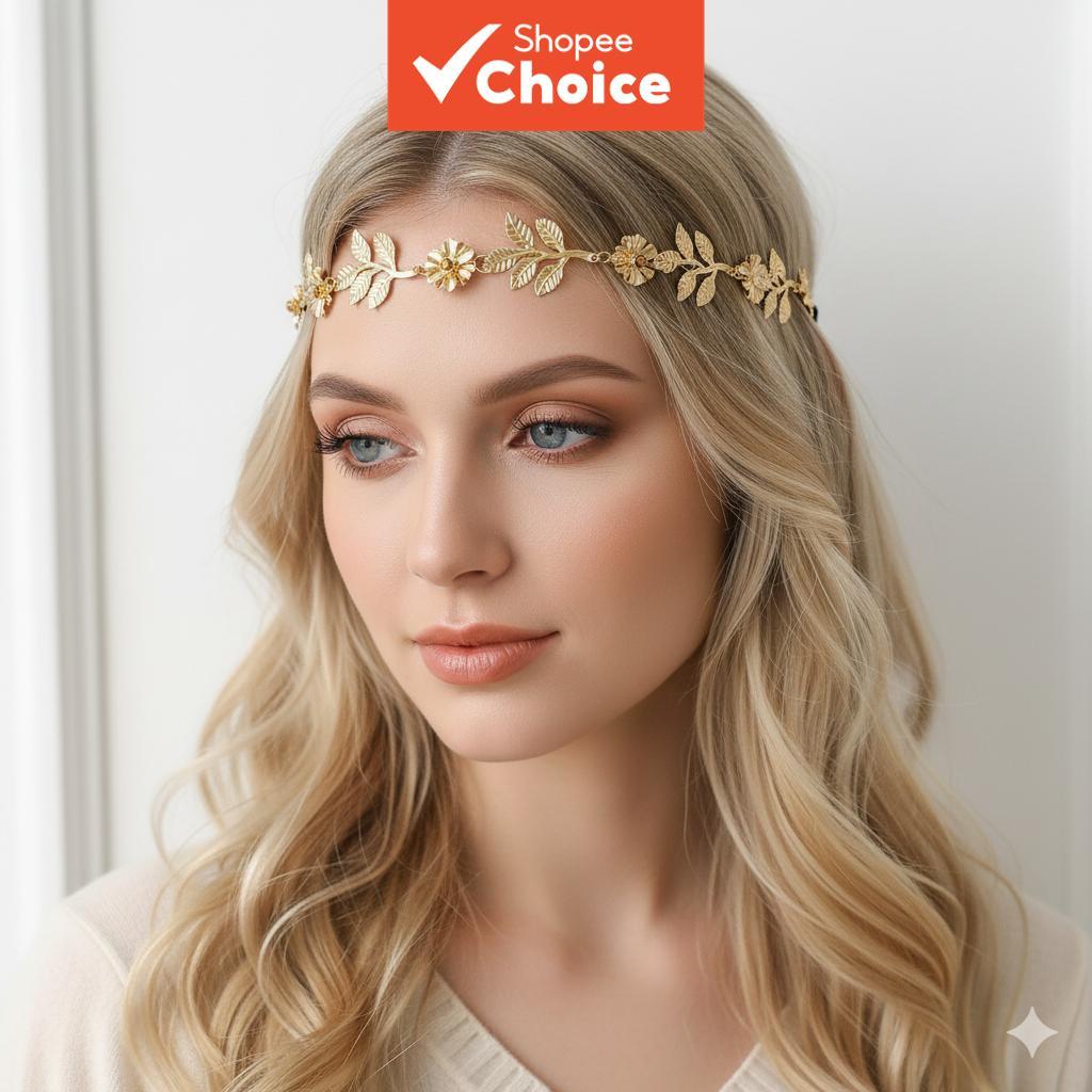 Faixa De Cabelo De Folha E Flor De Liga Barroca | Tiara Embelezada Com Strass Acessório Elegante Para Mulheres