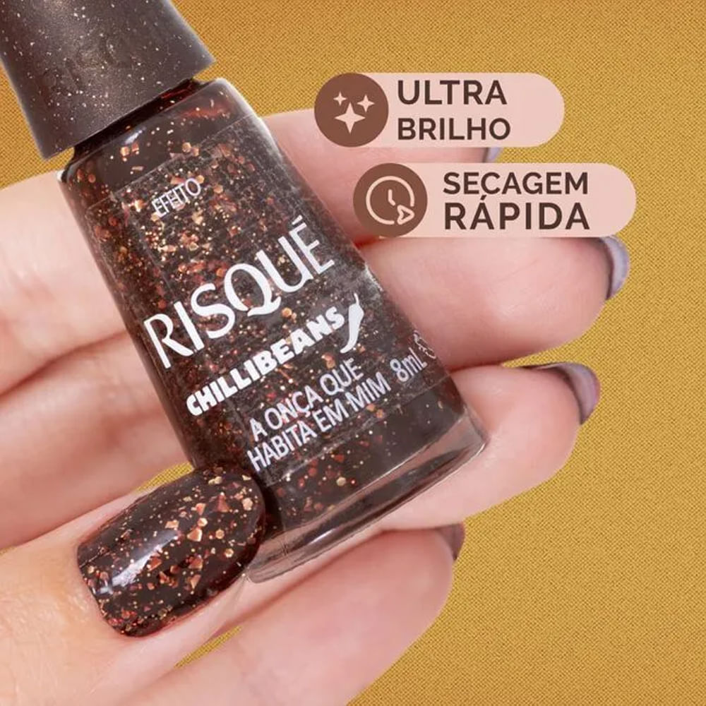 Detalhes do Esmalte Risqué Chilli Beans A Onça Que Habita Em Mim 8ml