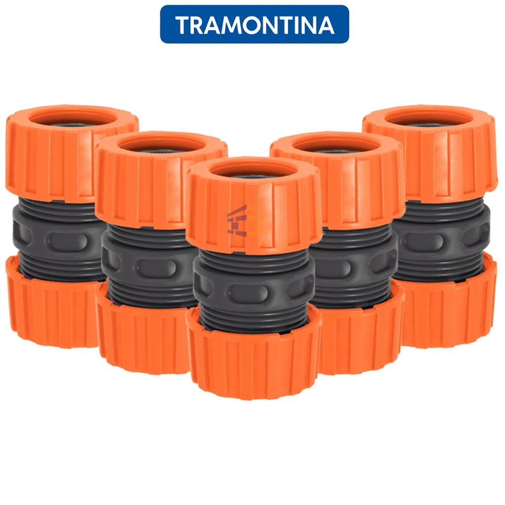 Kit 5 Unidades Ligação Reparadora Emenda Extensor para Mangueira 1/2 de Jardim Tramontina