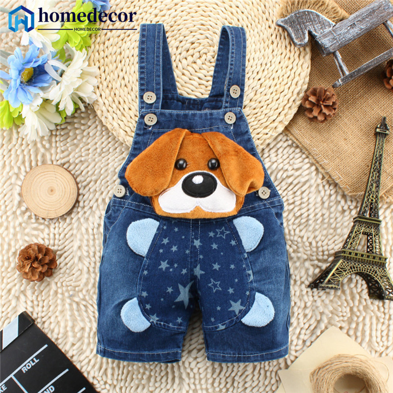 HOMEDECOR Roupa De Bebê Bonitinho Verão Para Crianças Jeans Toddler Baby Overalls Kids Denim Rompers