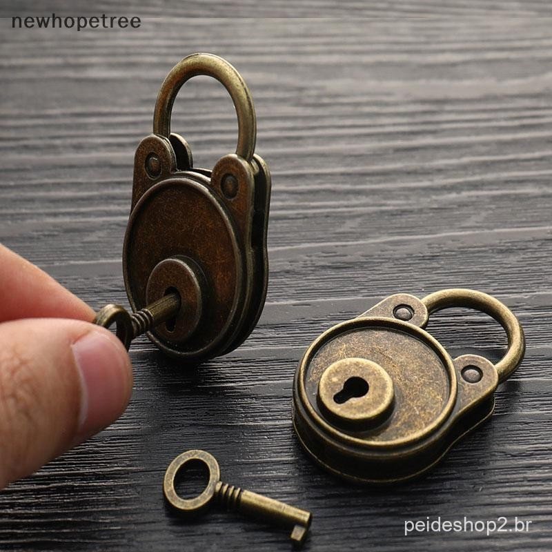 Cadeado Vintage Ntmy, Cadeado de Estilo Antigo para Notebook e Bagagem, Cadeado Bronze Antigo QDD OR2B