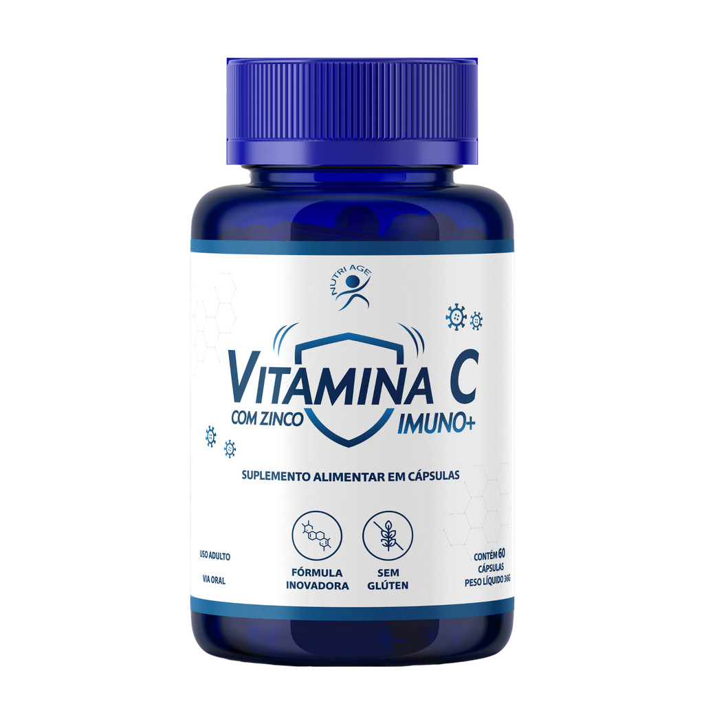 Vitamina C 1.000mg Imuno + Zinco Nutriage 60 Cápsulas