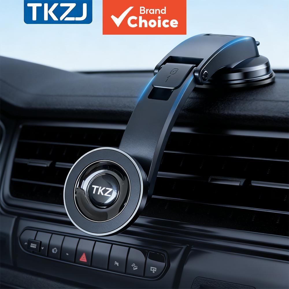 Suporte Magnético para Celular de Carro TKZJ, Suporte 2 em 1 com Ventosa e Saída de Ar, Suporte Universal Giratório 360°