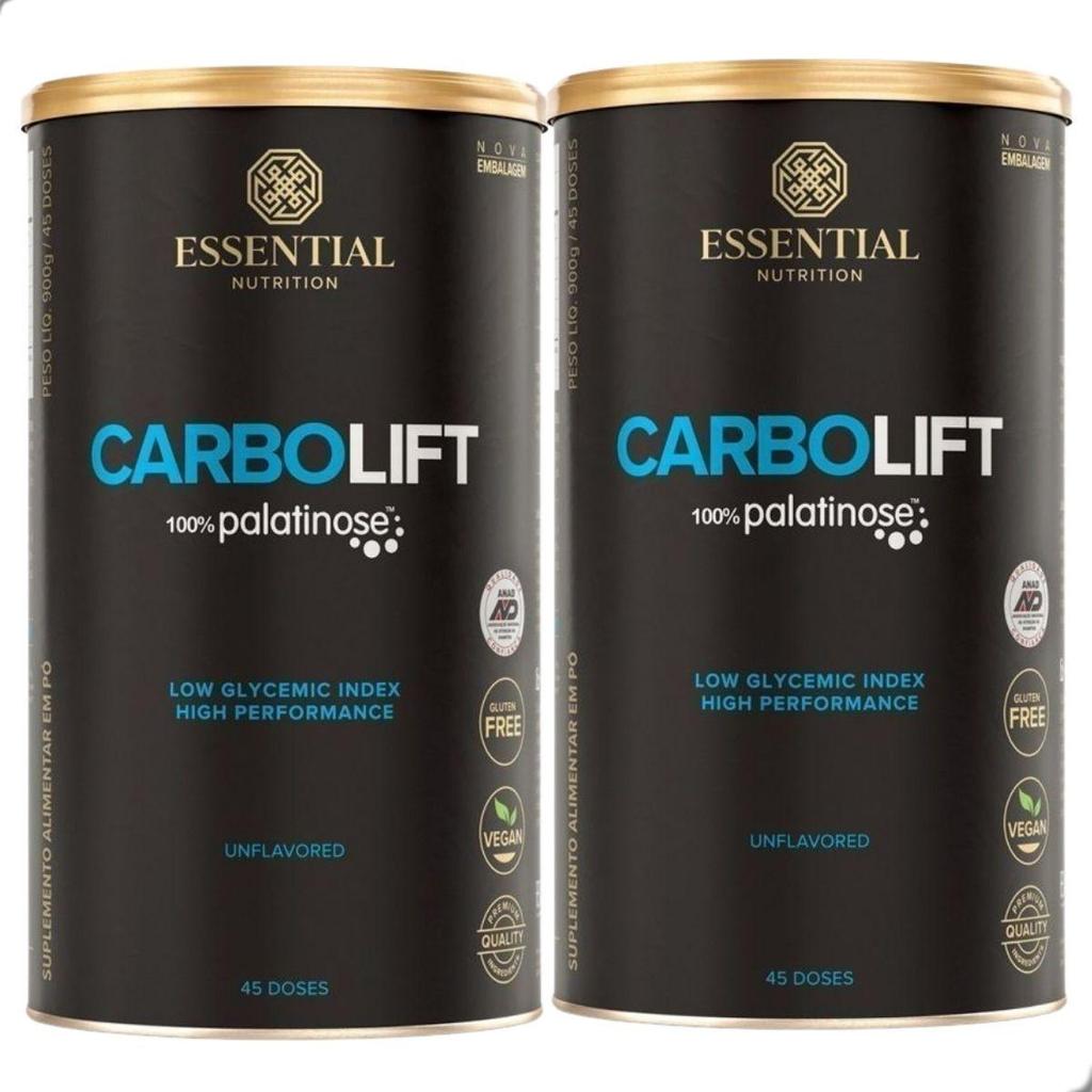 Kit 2 Carbolift 100% Palatinose 900g Energia Essential