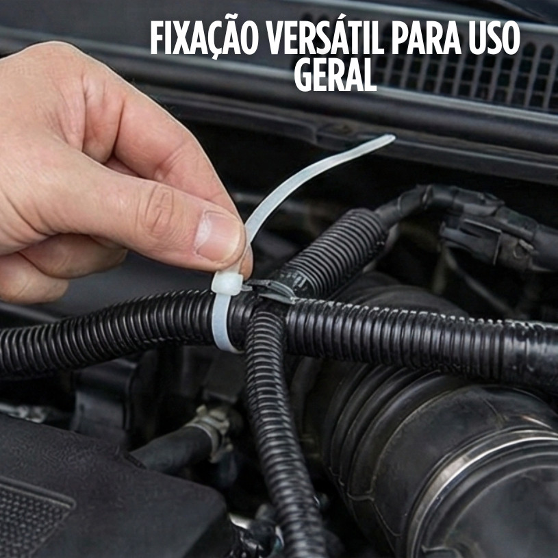Abraçadeira Nylon Enforca Gato 25cm 4,8mm Cintas Plásticas Fita Hellermann Branca  Multiuso Utilidades