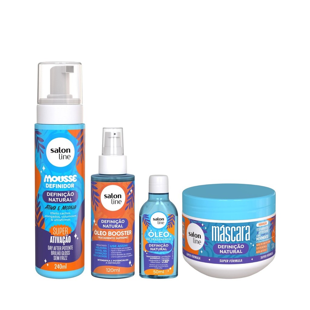 Kit Definição Natural com Mousse, Óleo Booster, Máscara e Óleo de Tratamento
