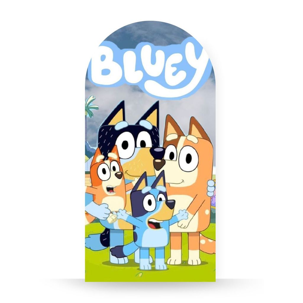 Painel Romano Bluey Tema Infantil Festa Decoração Premium Luxo Colorido