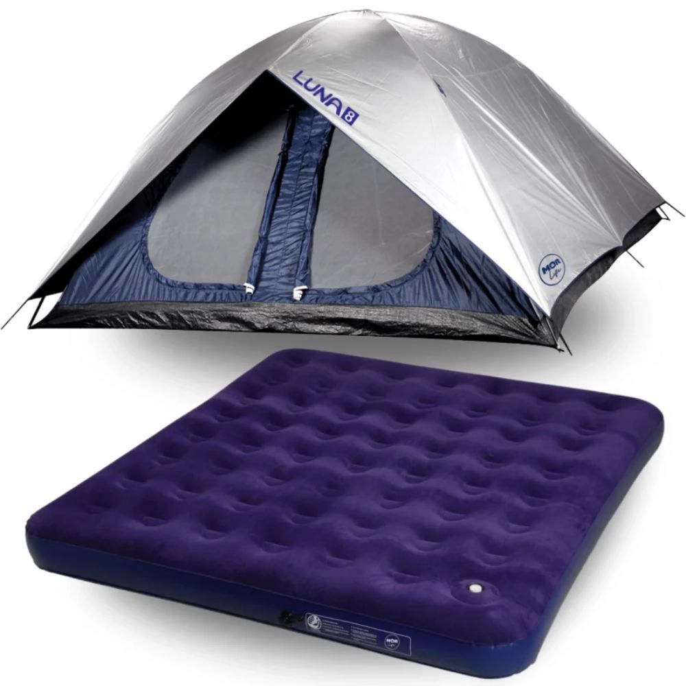 Kit Aventura Camping Barraca 8 Pessoas Luna + Colchão Inflável Casal King
