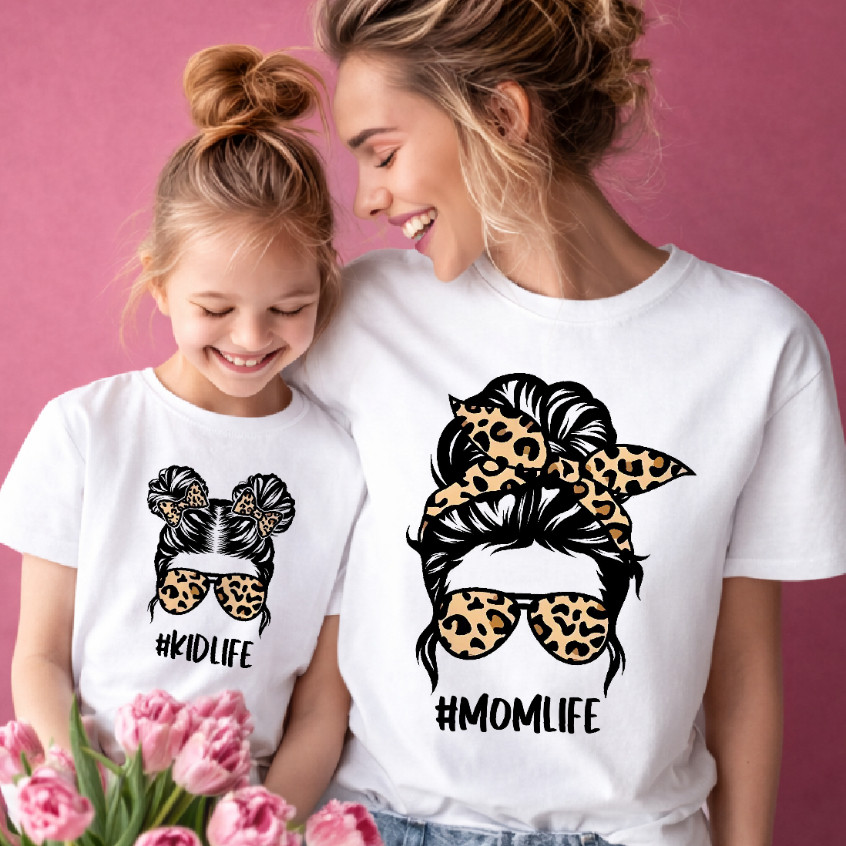 camiseta blusa mãe e filha, MOM LIFE E KID LIFE, blusas combinando, presente dia das mãe ensaio