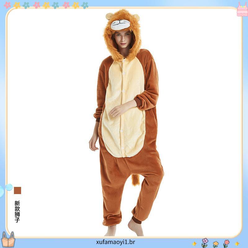 Kigurumi Animal Sulley Monstro Onesie Unicórnio Tigre Pijama Flanela Dos Desenhos Animados Trajes Do Partido Macacões