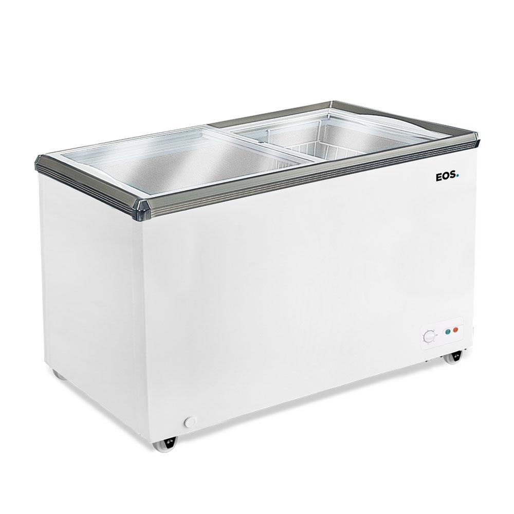 Freezer Expositor Horizontal Eos Eco Gelo EEH300XX 247L 127V Dupla Ação Tampa de Vidro