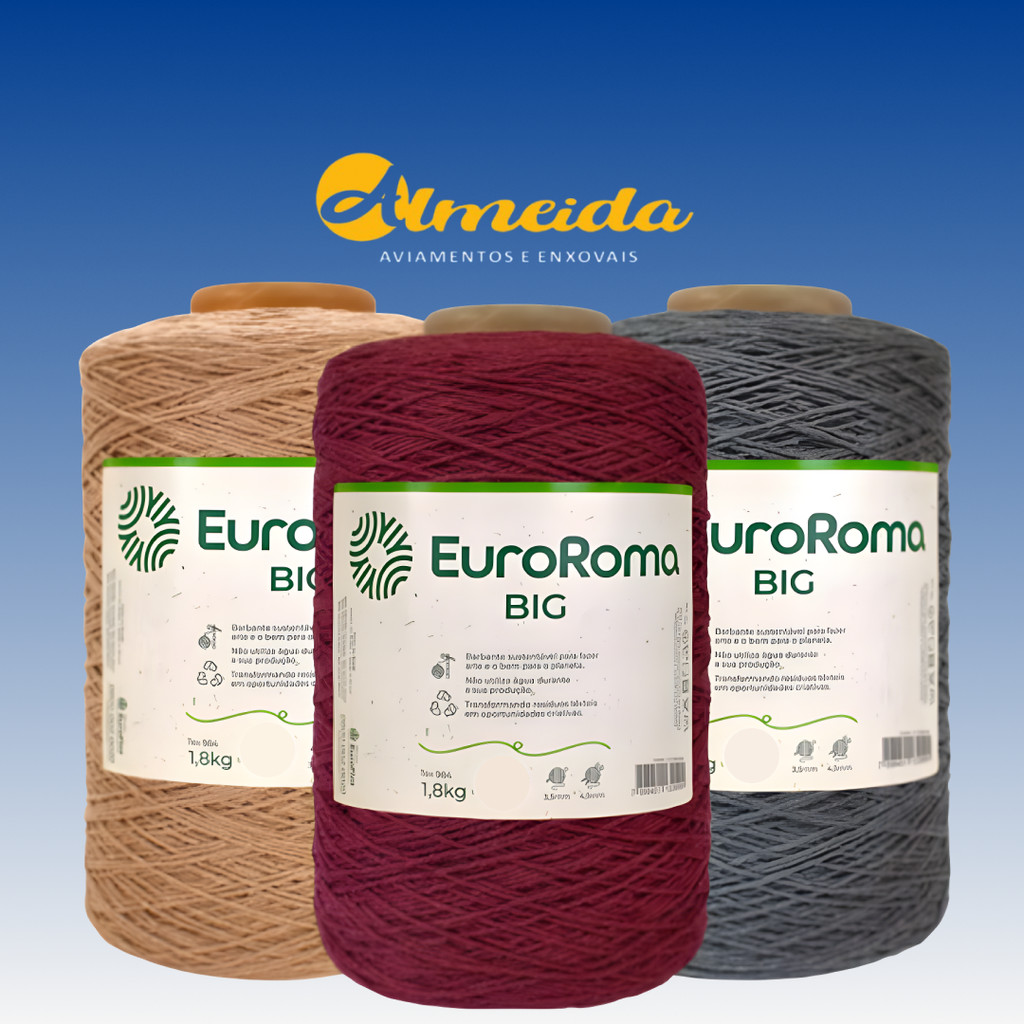 Barbante Euroroma FIO 8 / 1,8KG BIG CONE - Escolha Cor em Oferta na Shopee