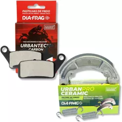 Kit Pastilhas + Lonas de Freio Cerâmica Cg 160 Start Cbs / Cg 160 Fan Cbs 2025 Standard Diafrag