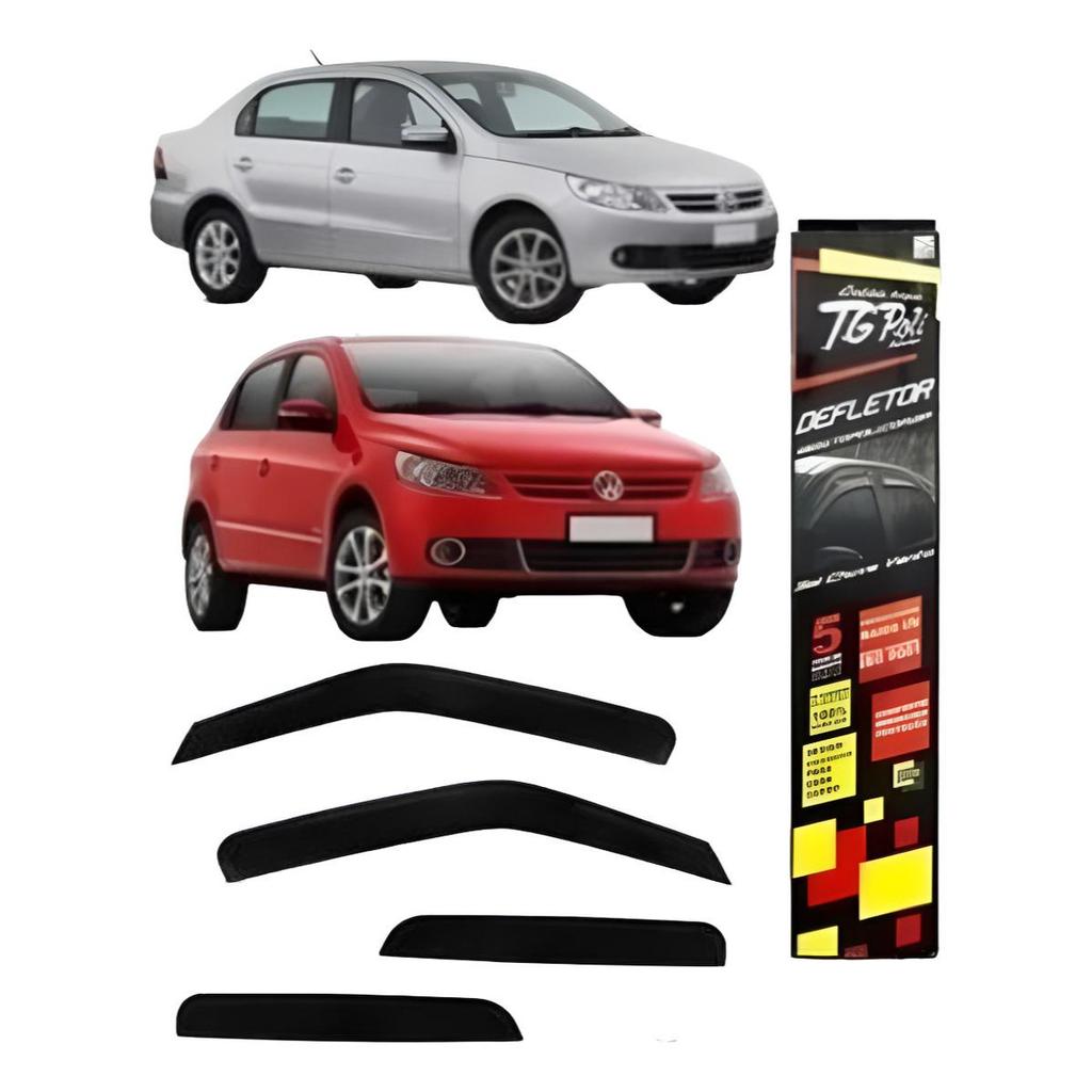 Calha de Chuva Volkswagen Gol e Voyage G5 G6 G7 G8 2008 a 2023 TG Poli Defletor 4 portas Protetor Janelas Fumê