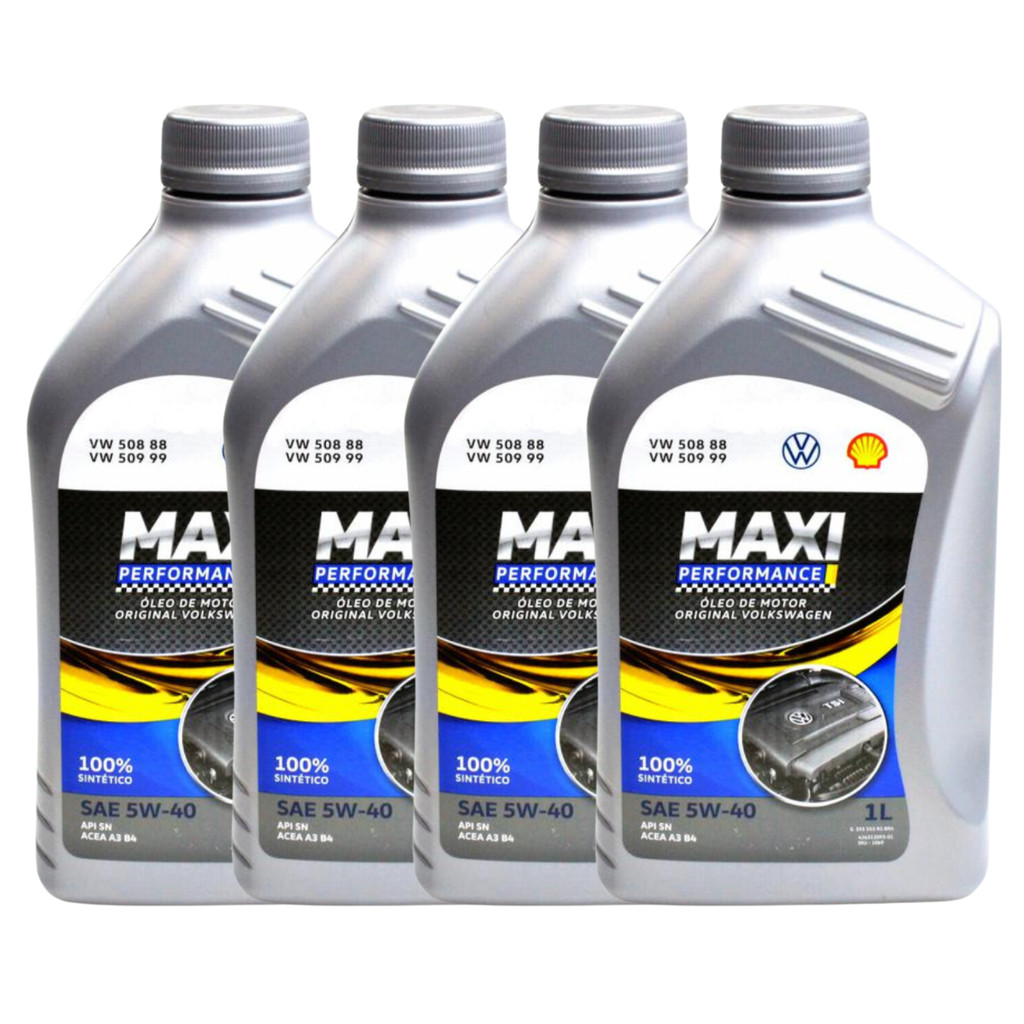 Kit 4 Litros Óleo Motor 5w40 508 88 Genuíno Volkswagen Shell Maxy Performance Gs55553r2bra em Oferta na Shopee