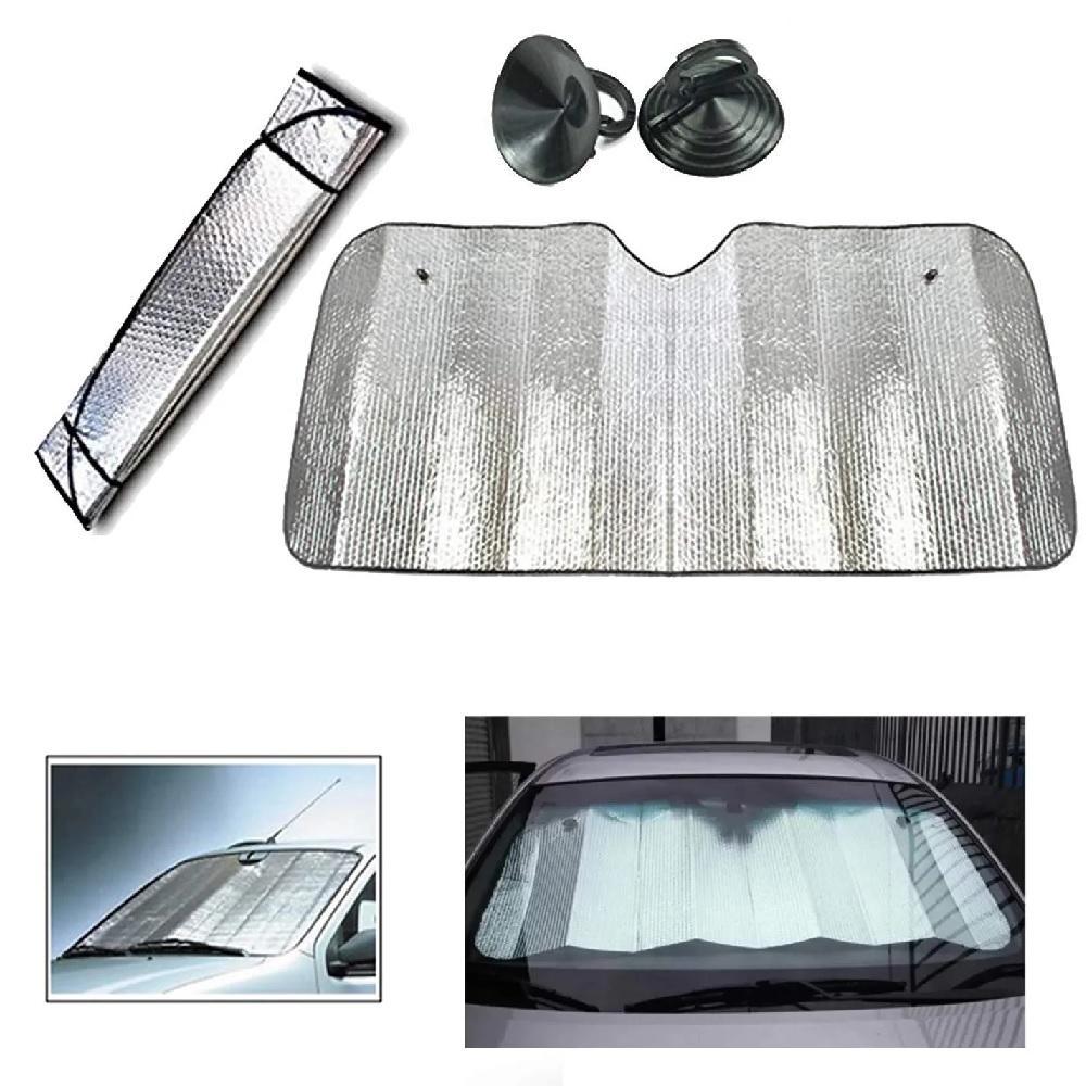 PROTETOR SOLAR PARABRISA CARRO TAPA SOL TERMICA QUEBRA SOL PROTEGE PAINEL PROTECAO METALICA UV DOBRAVEL