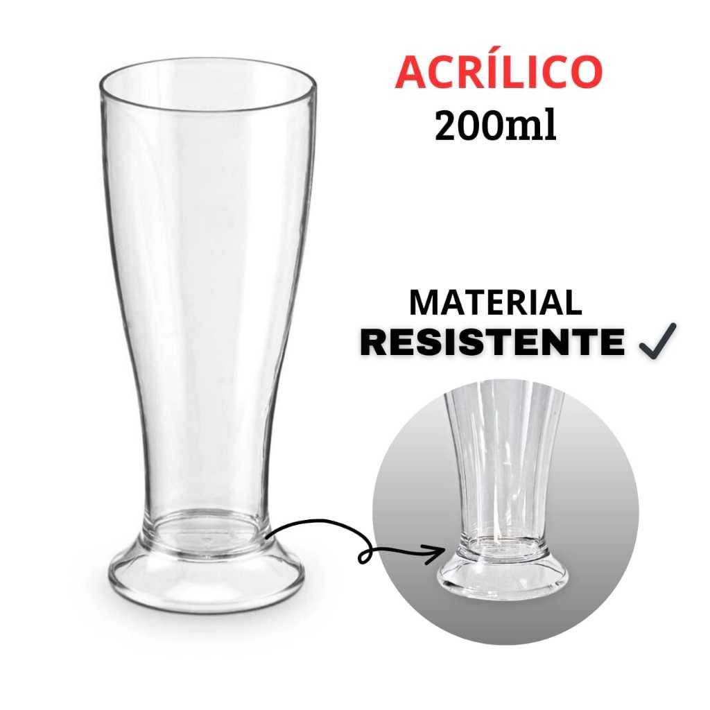 20 Copo Tulipa P/Chopp Cerveja ACRÍLICO 300ml em Oferta na Shopee