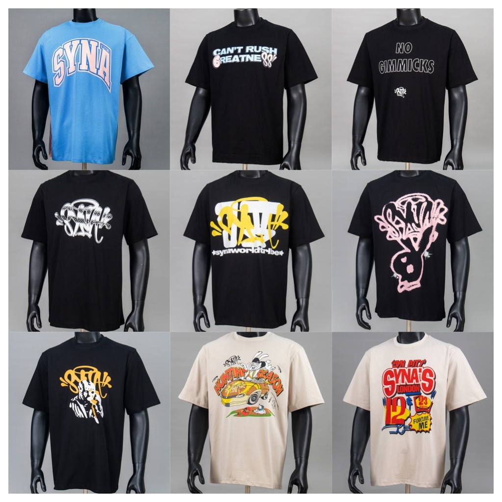 Syna World Street Style Americano Hip Hop Espuma Impressão Homens Mulheres Soltas Casual Gola Redonda Manga Curta Camiseta