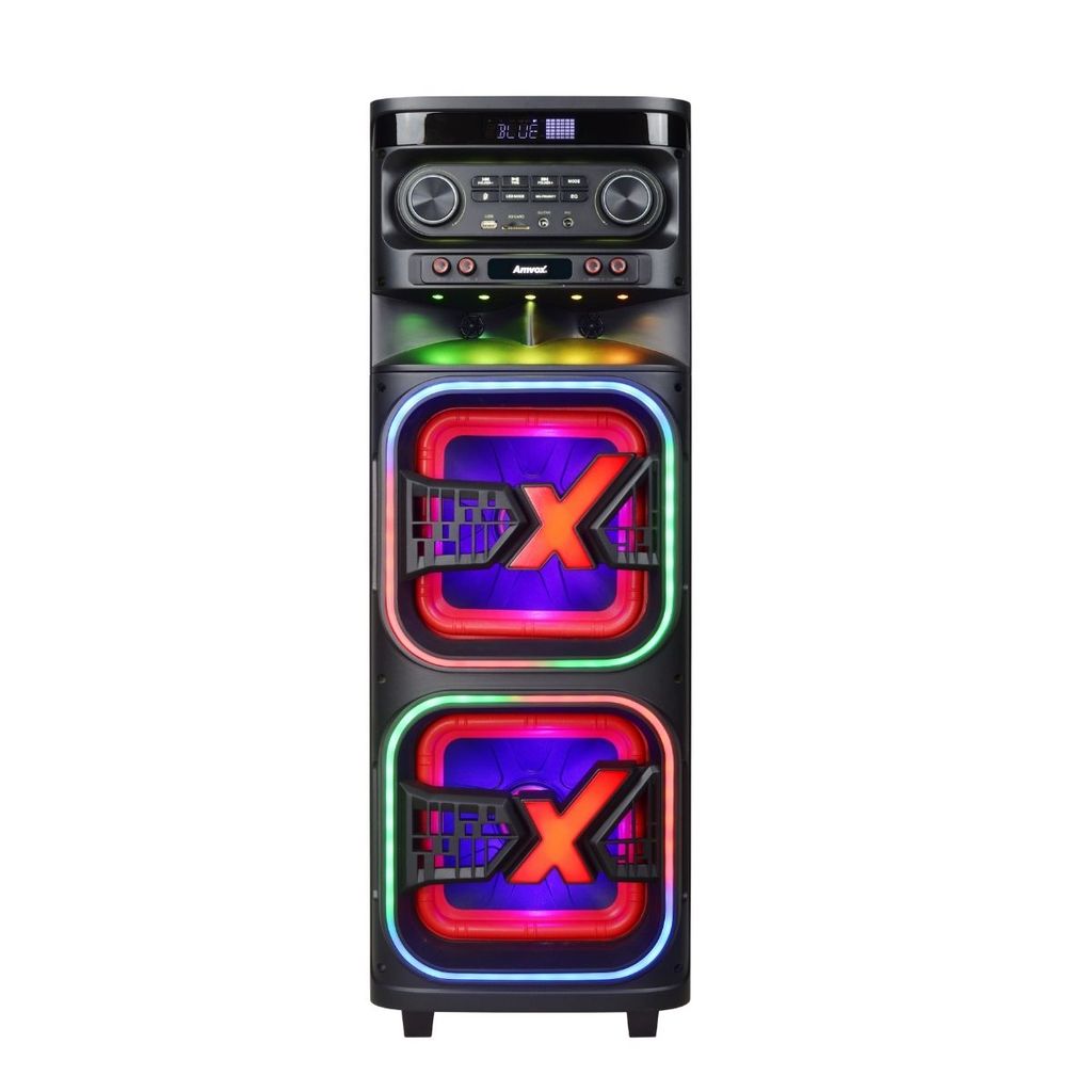 Torre de Som Amvox ATX 2108M Quadradinho 2100W TWS Bluetooth LED USB Bivolt em Oferta na Shopee