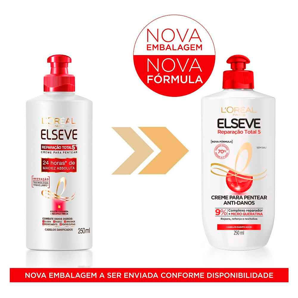 Detalhes do Creme De Pentear Elseve Reparação Total 5 250ml
